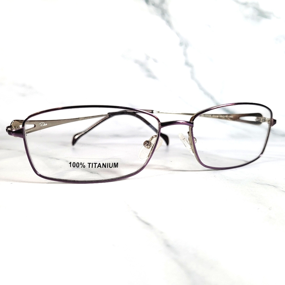 100% Titanium Eyeglass Frame, Woman, Rx'able, Purple Glasses, 56 16 140 NEW